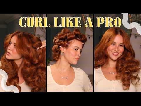 The Secret to Big, Bouncy Curls | Pin Curls + Curling Iron Tutorial