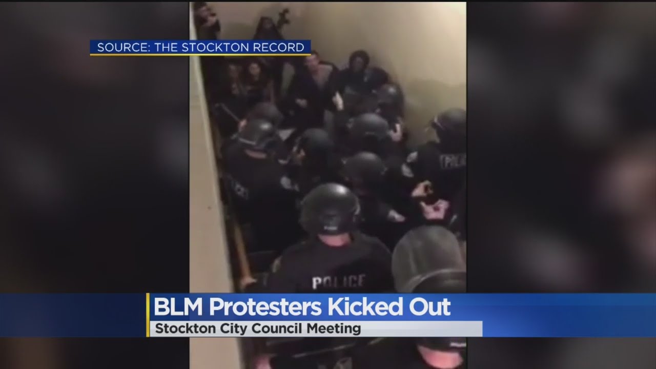 Stockton City Council Protesters Greeted By Police In Riot Gear