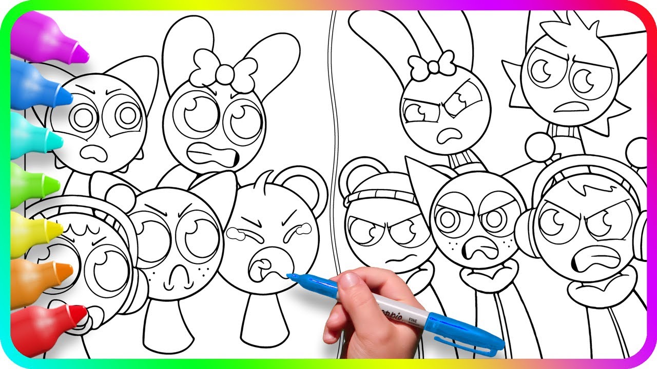 Incredibox SPRUNKI Coloring Pages - BABIES vs GROWN UP / Satisfying Coloring SPRUNKI characters