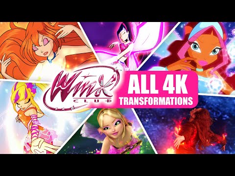 ALL WINX TRANSFORMATIONS UP TO NETFLIX - 4K REMASTERED | WINX CLUB - BEST QUALITY