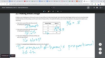 Week 22 6th Xcel 7.2.2 Introducing Proportional Relationships with Tables