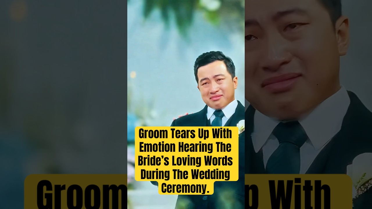 Groom Tears Up With Emotion Hearing The Bride’s Loving Words During The Wedding Ceremony.