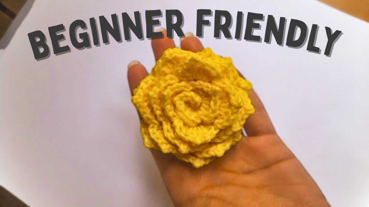 Beginner friendly easy yellow crochet flower step by step