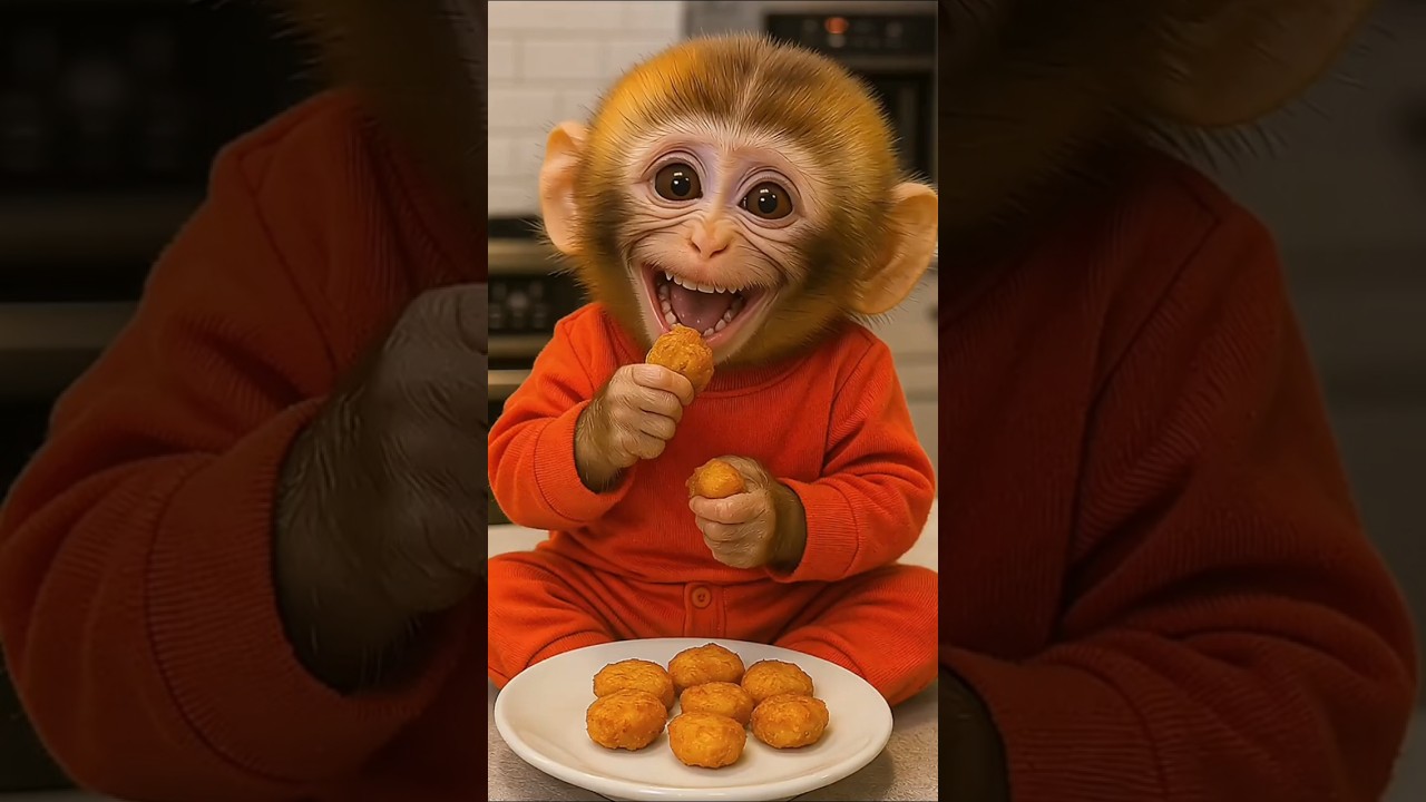 Snack time..A Pakora and a Smile..Monkey’s Crispy Delight😃🥰 