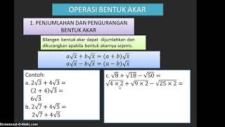 Penjumlahan bentuk akar -