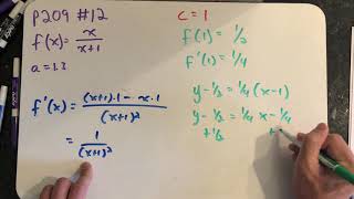 A linear approximation of a rational function near a given value