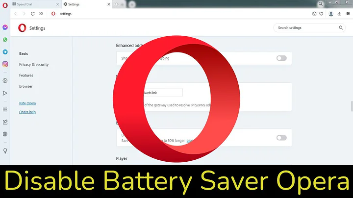 How to turn off battery saver on Opera Browser?