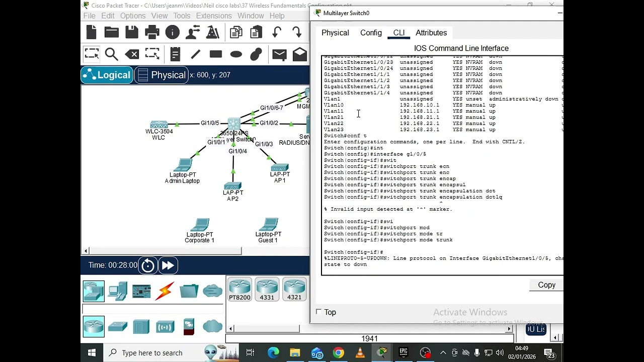 Wireless fundamentals configurations