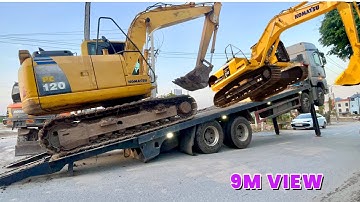 Cậu bé xem bố lái máy xúc triệu view cứu hộ ô tô tải chở cát sa lầy cực hay | Excavator truck