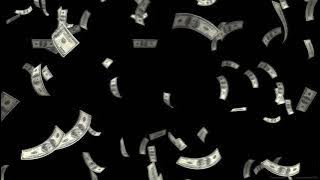 Dollars Money Falling Free Background 4K Animation Footage Video Overlays Motion Graphic VFX