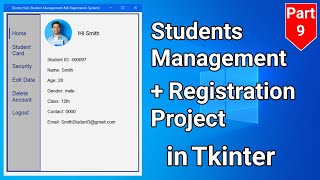 Create Dashboard in Tkinter | Registration + Management Project in Tkinter | Part 9