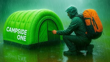CAMPING IN A THUNDERSTORM AND HEAVY RAIN / Struggling to Build a Shelter