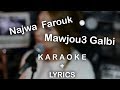 Najwa Farouk - Mawjou3 Galbi - K A R A O K E - Lyrics | Caniko