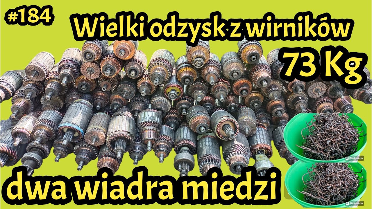 #184 73 kilogramów wirników. Ile to miedzi ??? #miedź #copper #recykling #odzysk