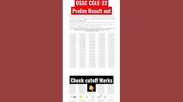 OSSC CGL prelim result out👍//Check OSSC CGLE-22 Cutoff marks//Main Exam କେବେ ହେବ??//archchanadwibedy