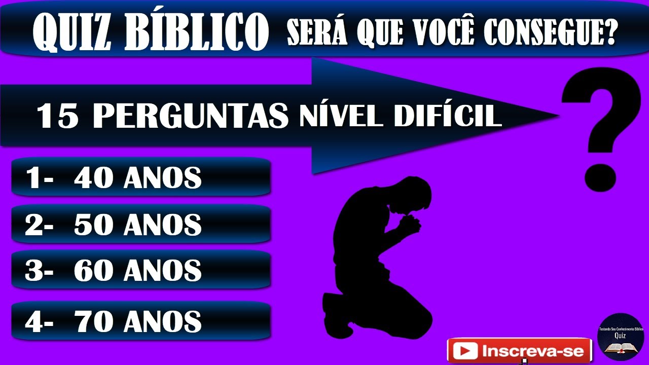 Quiz Bíblico: Perguntas Bíblicas com Respostas [BÍBLIA SAGRADA] Quiz da  Bíblia #quizbíblico 