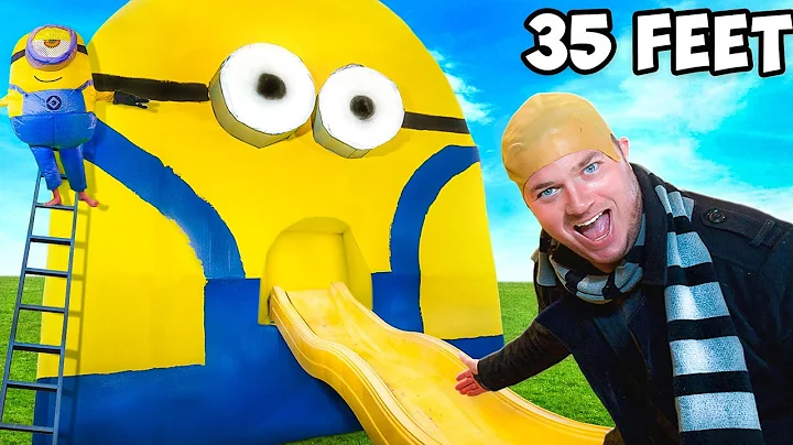 24 Hours In BIGGEST Box Fort MINION Secret BASE! (...