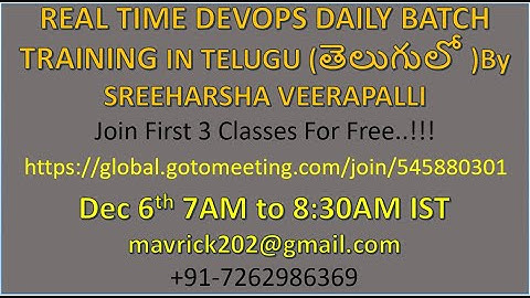 (తెలుగులో)New DevOps Training DEC 6th 7AM to 8:30AM-SHELL-TERRAFORM-DOCKER-JENKINS-AZURE-DEVOPS