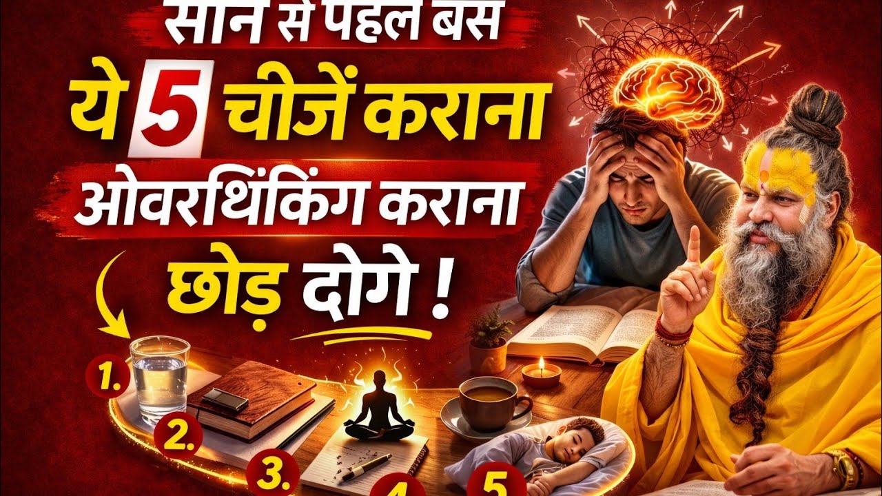 सोने से पहले बस↑ये 5 चीजें कराना ओवरथिंकिंग कराना छोड़ दोगे !! Premanand Ji Maharaj