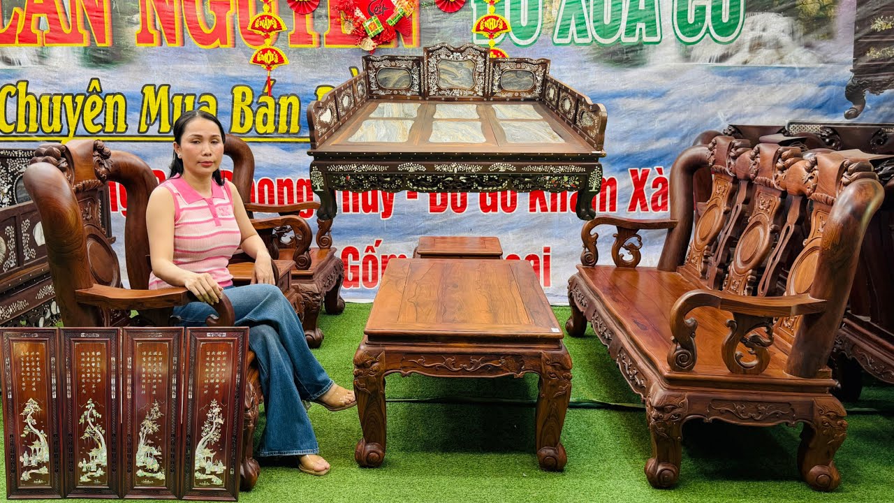 Bộ Bàn Cẩm Việt, Sạp Tam Thành, Tranh Tư Quý, Đồng Hồ, Gốm Sứ (chào bán 7/3) shop Mỹ Lan