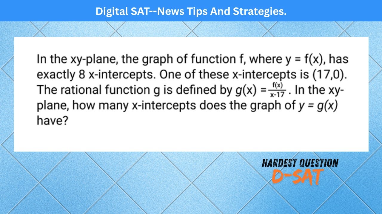 Sat Rational Function Question Hardest Digital SAT Question Explained | Rational Function Trick You ...
