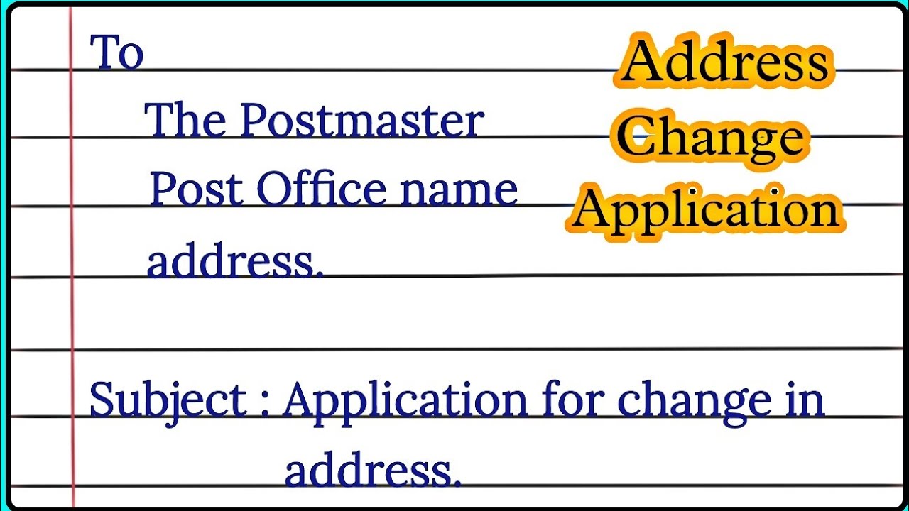 Application for address change/एड्रेस चेंज करने की एप्लीकेशन कैसे लिखें ...
