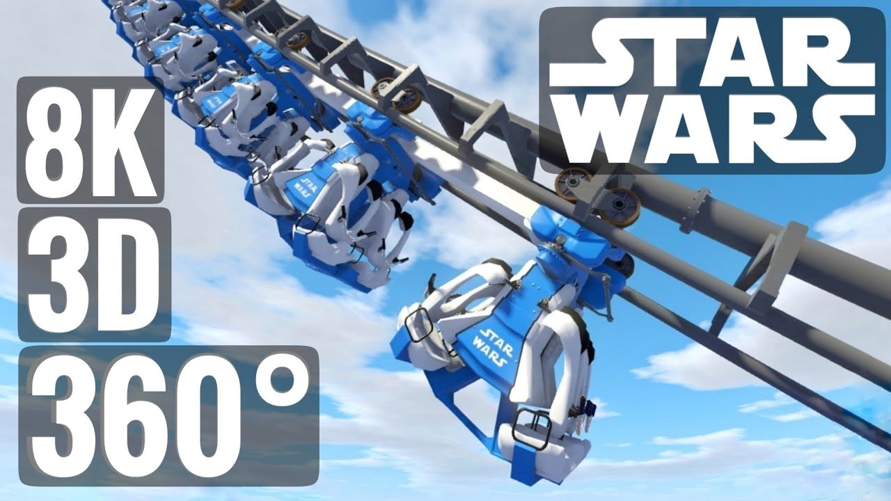 3D 360° 8K Star Wars Movie Roller Coaster The Rise of Skywalker 360 video VR