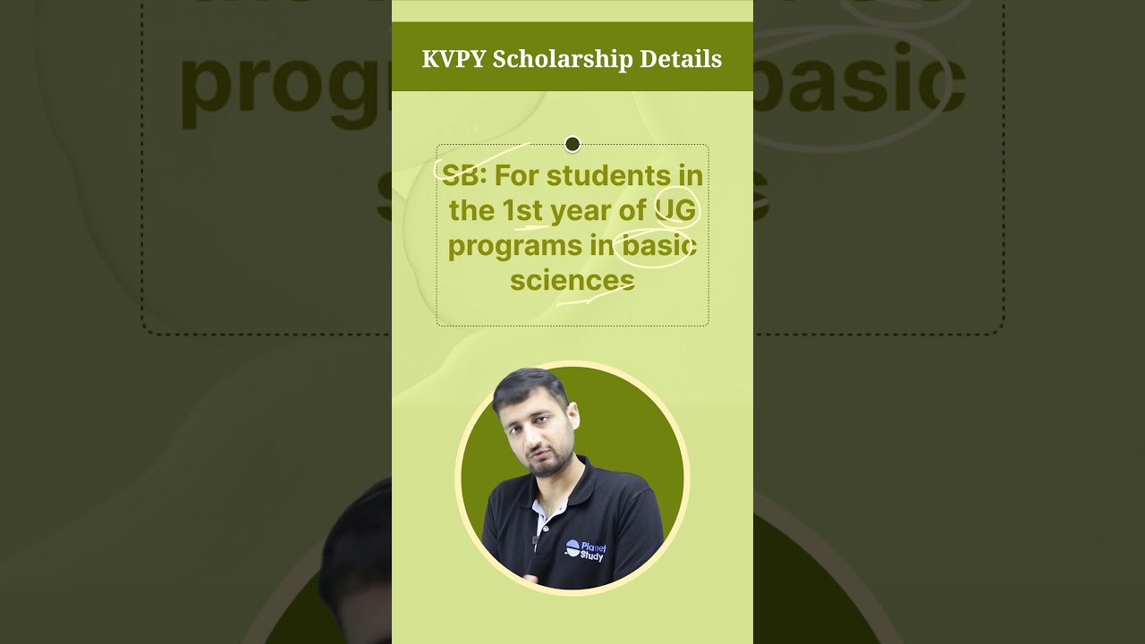 Details About KVPY Scholarship in 1 Min!☝️#shorts