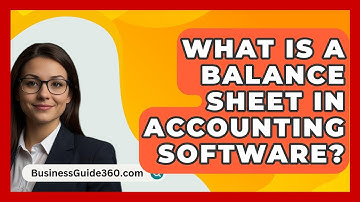What Is A Balance Sheet In Accounting Software? - BusinessGuide360.com