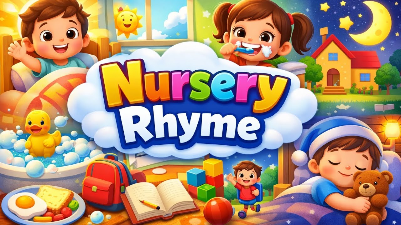 Morning to Night – Kids Daily Routine Nursery Rhyme | 3D Cartoon Rhymes for Children