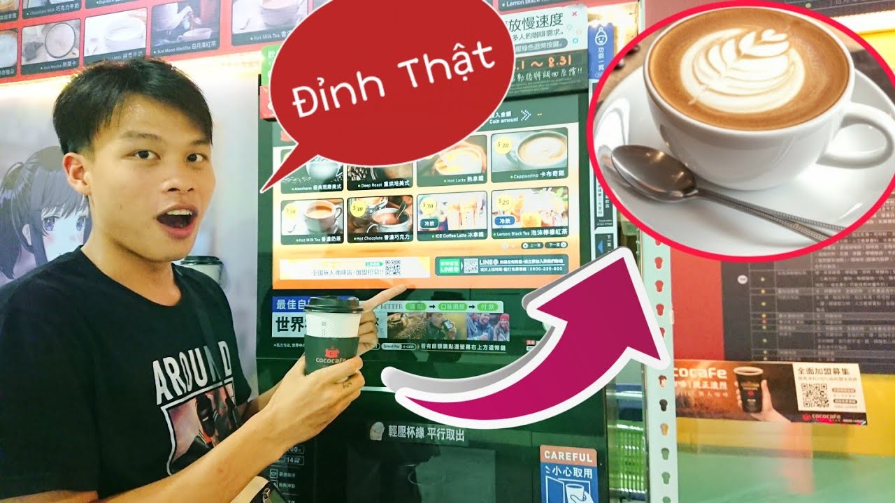 Review Máy bán Cafe Tự Động Ở Đài Loan Quá Đỉnh - Lạ Vlog