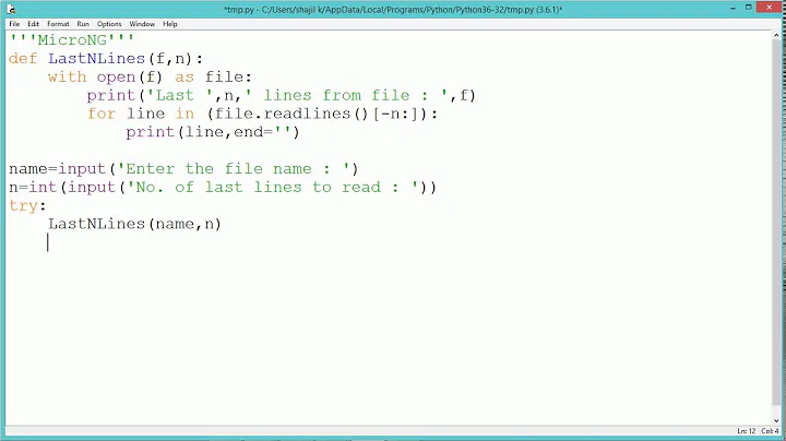 Python Program - Read Last N lines