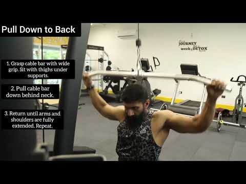 Exercise Library: Pull Down to Back #workoutlibrary #exerciselibrary #backexercise