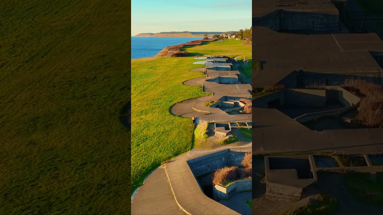 Whidbey Island’s Hidden Gem: Fort Casey from Above #HistoricCannons#SeaBeachViews