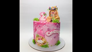 Оформление торта с фигуркой Зайка Ми и аппликация из мастики Оформление торта с фигуркой Зайка Ми и аппликация из мастики