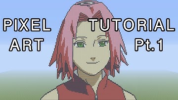 Minecraft Pixel Art Tutorial - Sakura Haruno Naruto Shippuden Part 1
