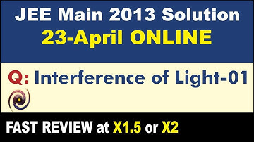 JEE Main 2013 Physics Solutions | Interference of Light-01