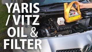 How to: Change oil &amp; filter Toyota Vitz / Yaris Mk2 / Daihatsu Charade (service)