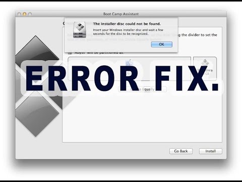 Boot Camp Assistant Installer Disk Could Not Be Found