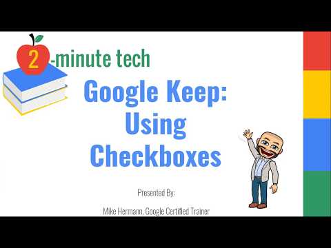 Google Keep: Using Checkboxes