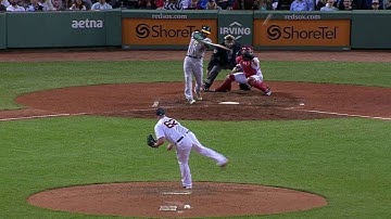 OAK@BOS: Crisp drives in two with double off Monster