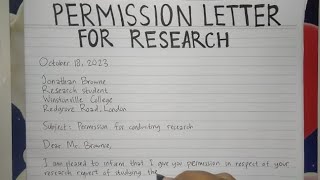 How To Write An Approval Permission Letter for A Research Step by Step | Writing Practices