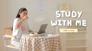 Study with me: Cafe at Home☕️ นั่งทำงาน กินขนมเป็นเพื่อนกันยาวววๆ (1 hr / with music)