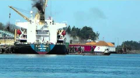 Loading Logs Time Lapse Crofton ,Vancouver Island British Columbia Canada