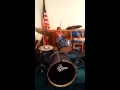 2 yr old plays drums in church