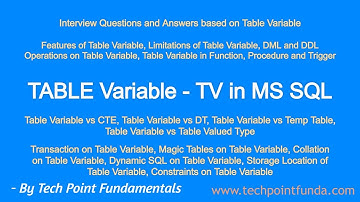 TABLE Variable | TEMP Table vs TABLE Variable | TABLE Variable vs Table-Valued Type
