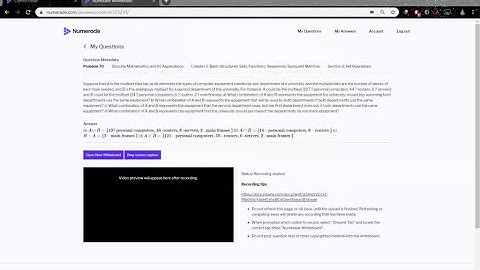 Suppose that A is the multiset that has as its elements the types of computer equipment needed by o…