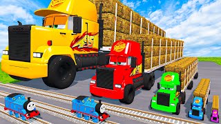 Big  Small Long Mack Truck With Logs Vs Trains Thomas  Beamngdrive