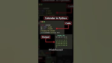 Calendar in Python #coding #programming #calendar #shorts #ytshorts #youtube #python #trending#viral