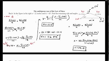 Ambiguous case of the law of sine ( Problems) - Pre Calculus